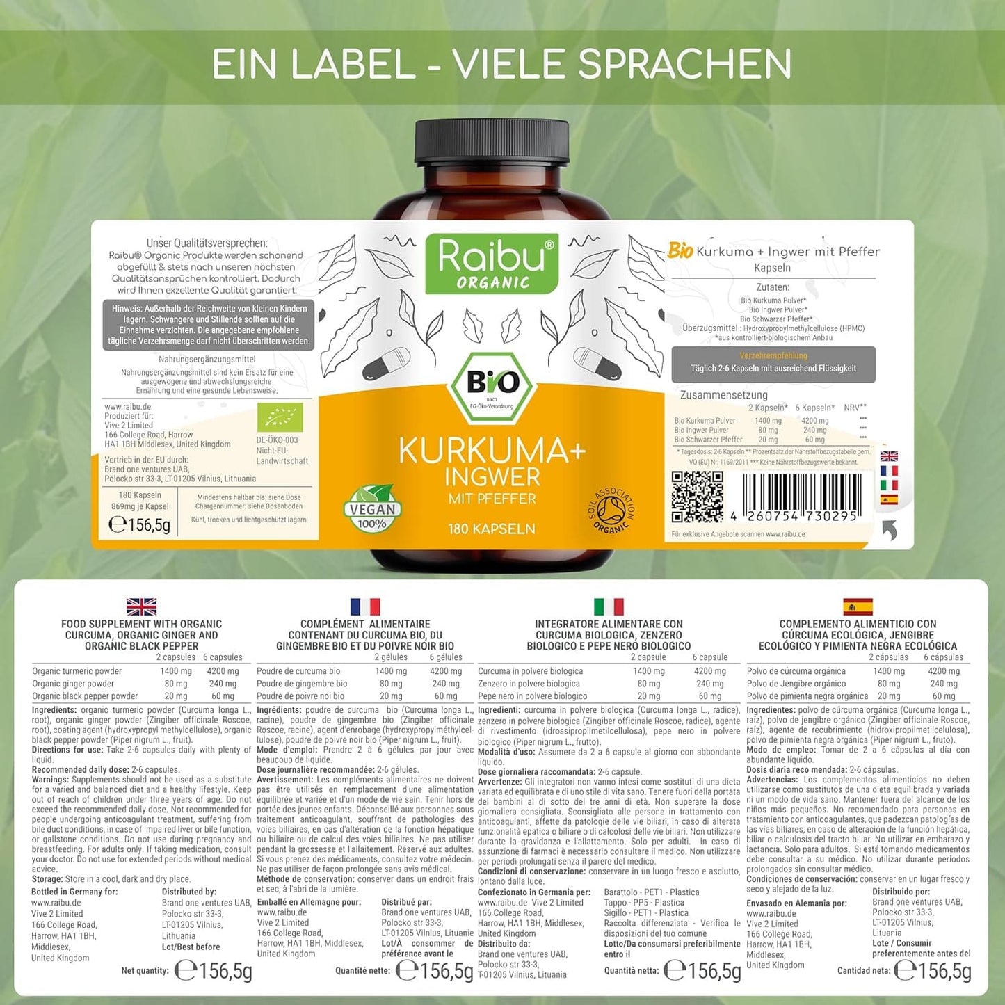 Gesamtkörper Wohlbefinden - Reishi, Kurkuma-Ingwer & N-Acetyl-Cystein (NAC)