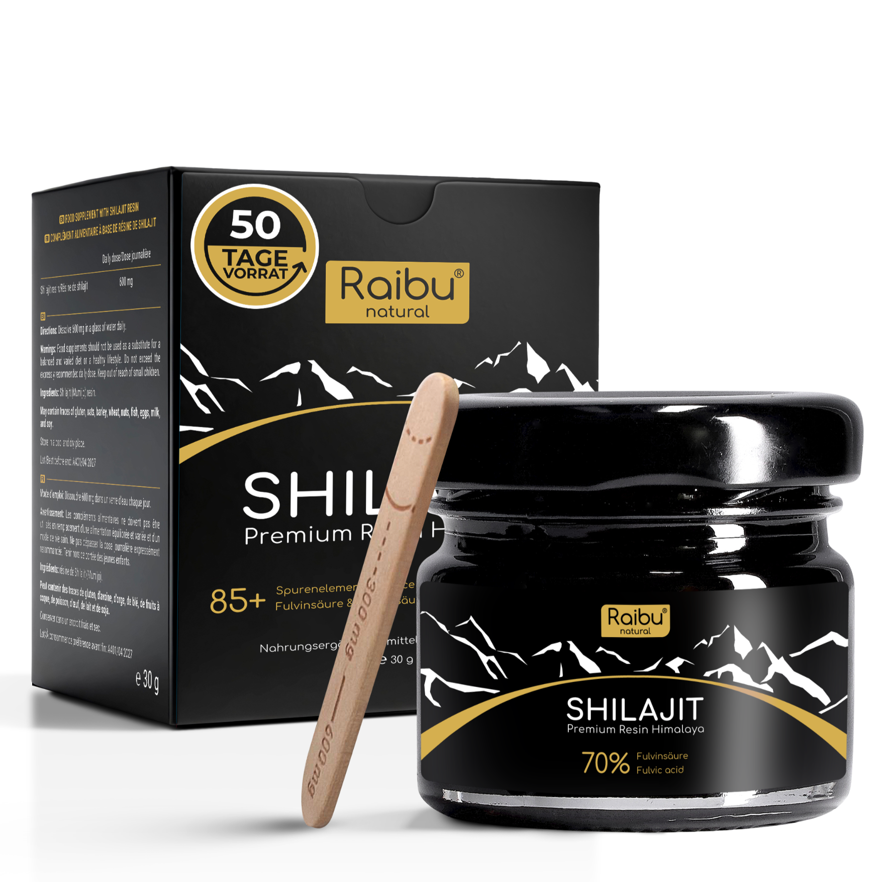 Shilajit Himalaya | 30 g | 50 Portionen | Mumijo Harz | RAIBU