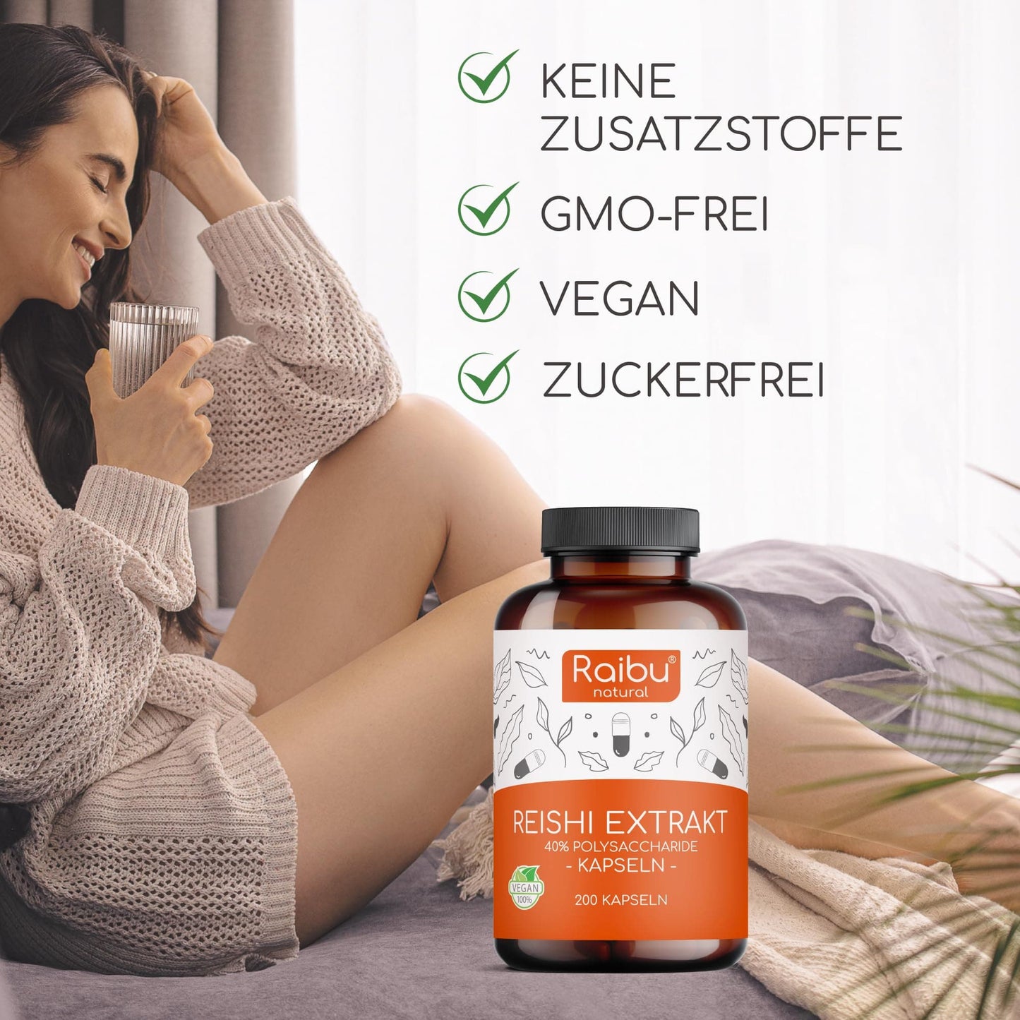 Reishi Kapseln hochdosiert (650mg / Kapsel) | 200 Stk. - Vegan & Laborgeprüft