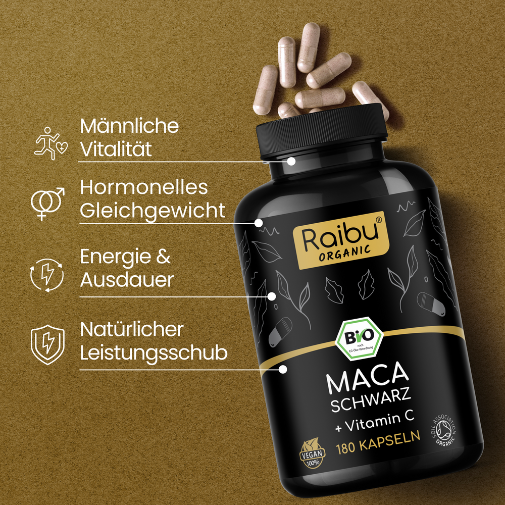 Schwarzes Maca | 180 Kapseln