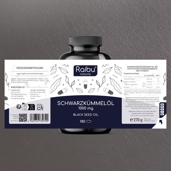 Schwarzkümmelöl | 180 Kapseln