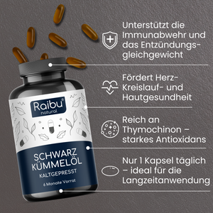 Schwarzkümmelöl | 180 Kapseln