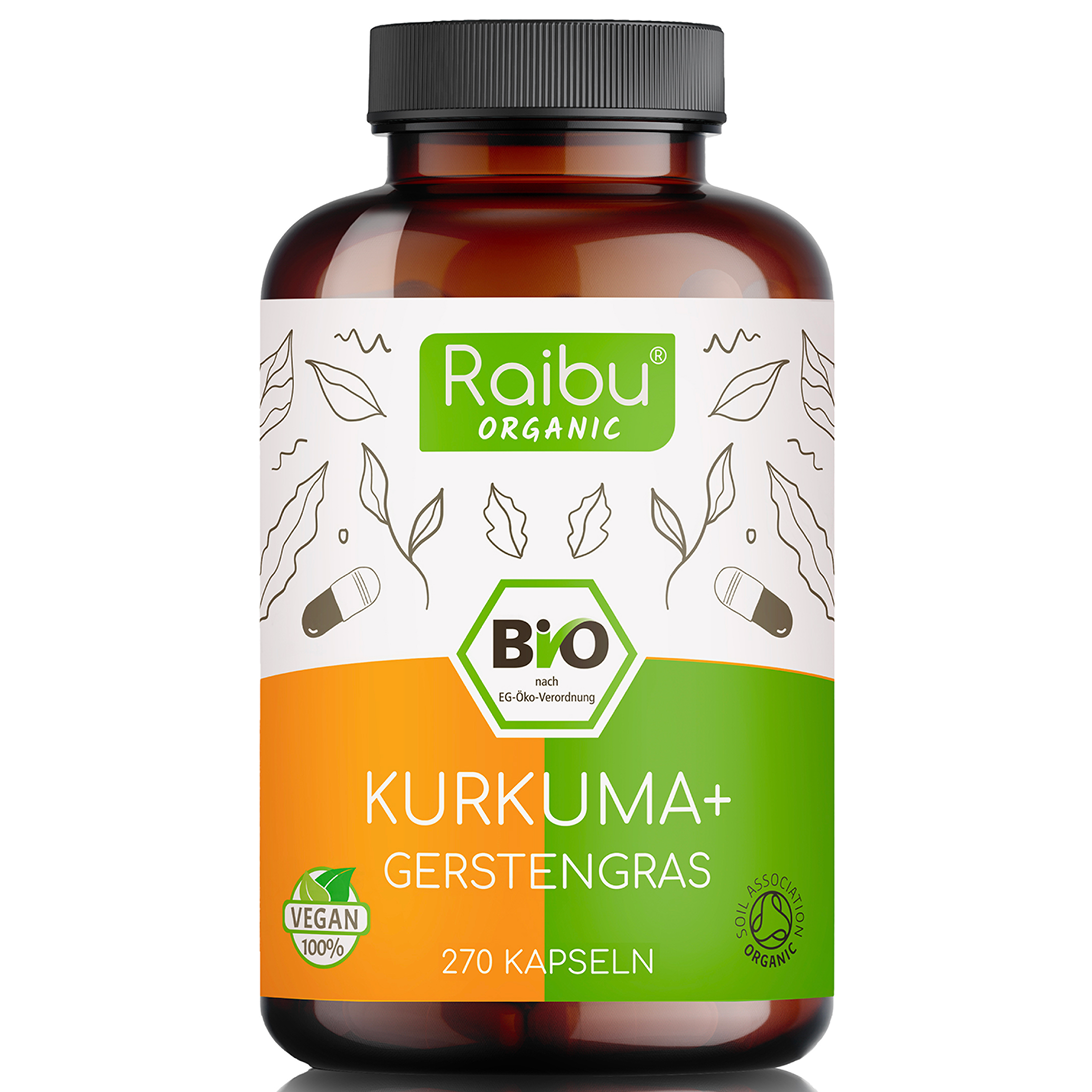 Kurkuma-Gerstengras BIO | 270 Kapseln