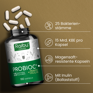 Probioc Kulturen-Komplex | 180 magensaftresistente Kapseln