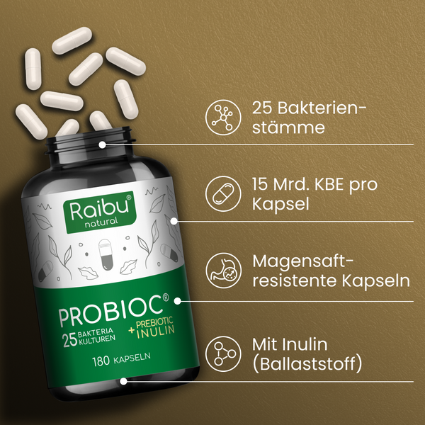 Probioc Kulturen-Komplex | 180 magensaftresistente Kapseln