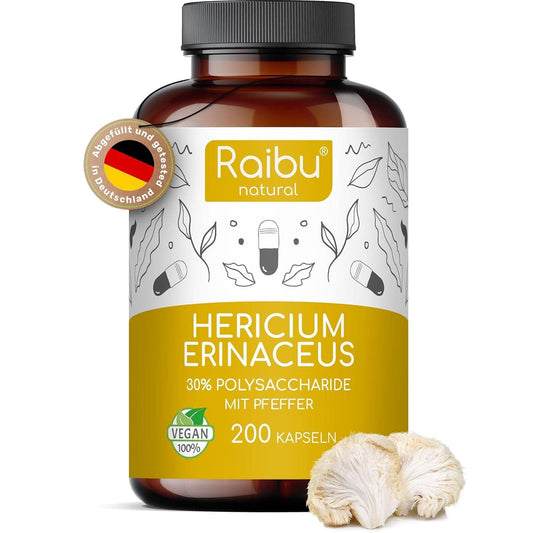 Lions Mane hochdosiert Kapseln | 30% bioaktive Polysaccharide