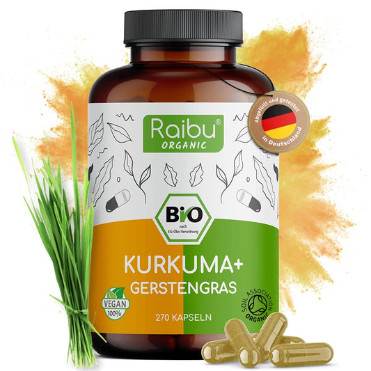 270 Kurkuma Gerstengras Kapseln im Verhältnis 2:1 | Hochdosiert & Vegan