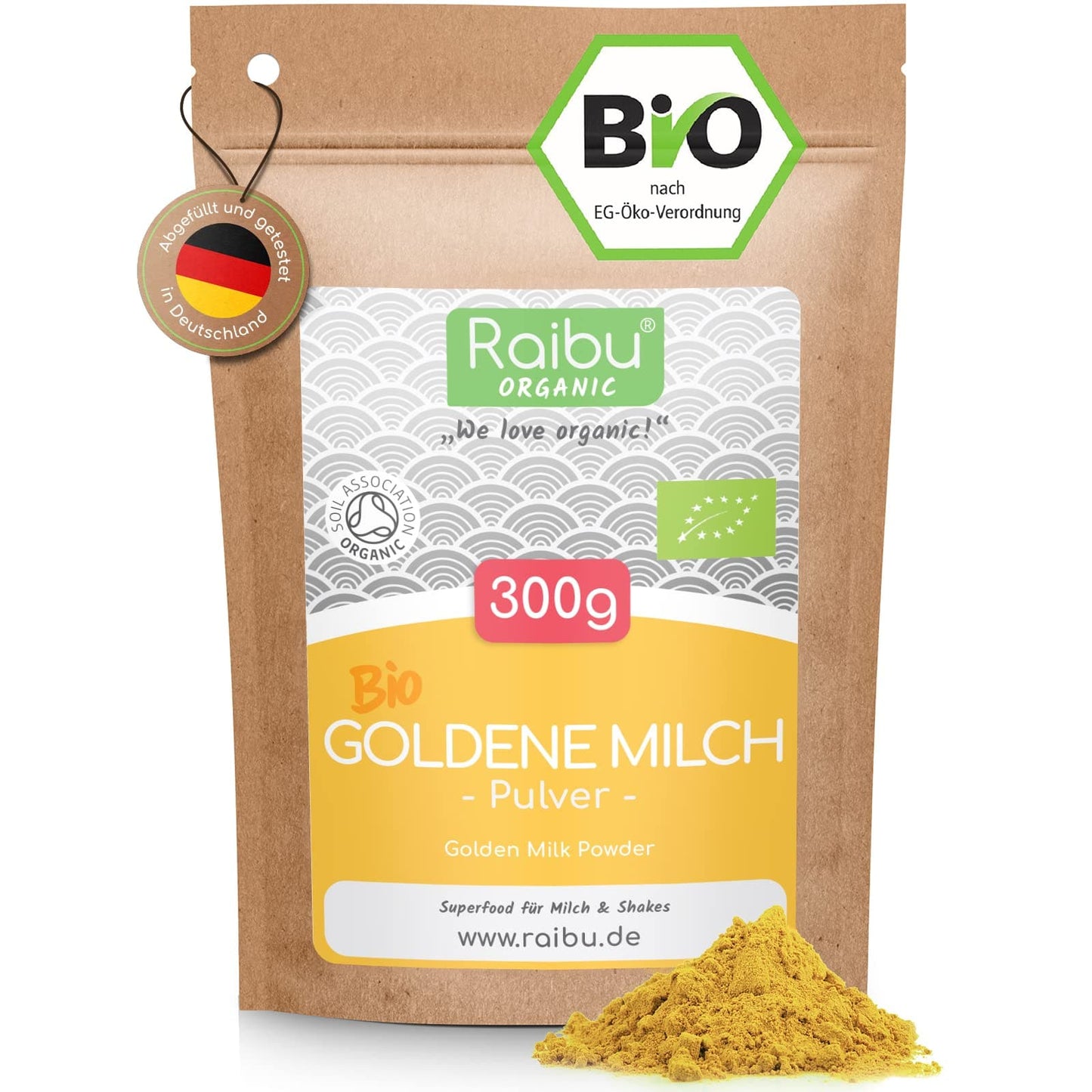 Goldene Milch Pulver BIO I Ashwagandha Kurkuma Latte Mix | 300g Golden Milk